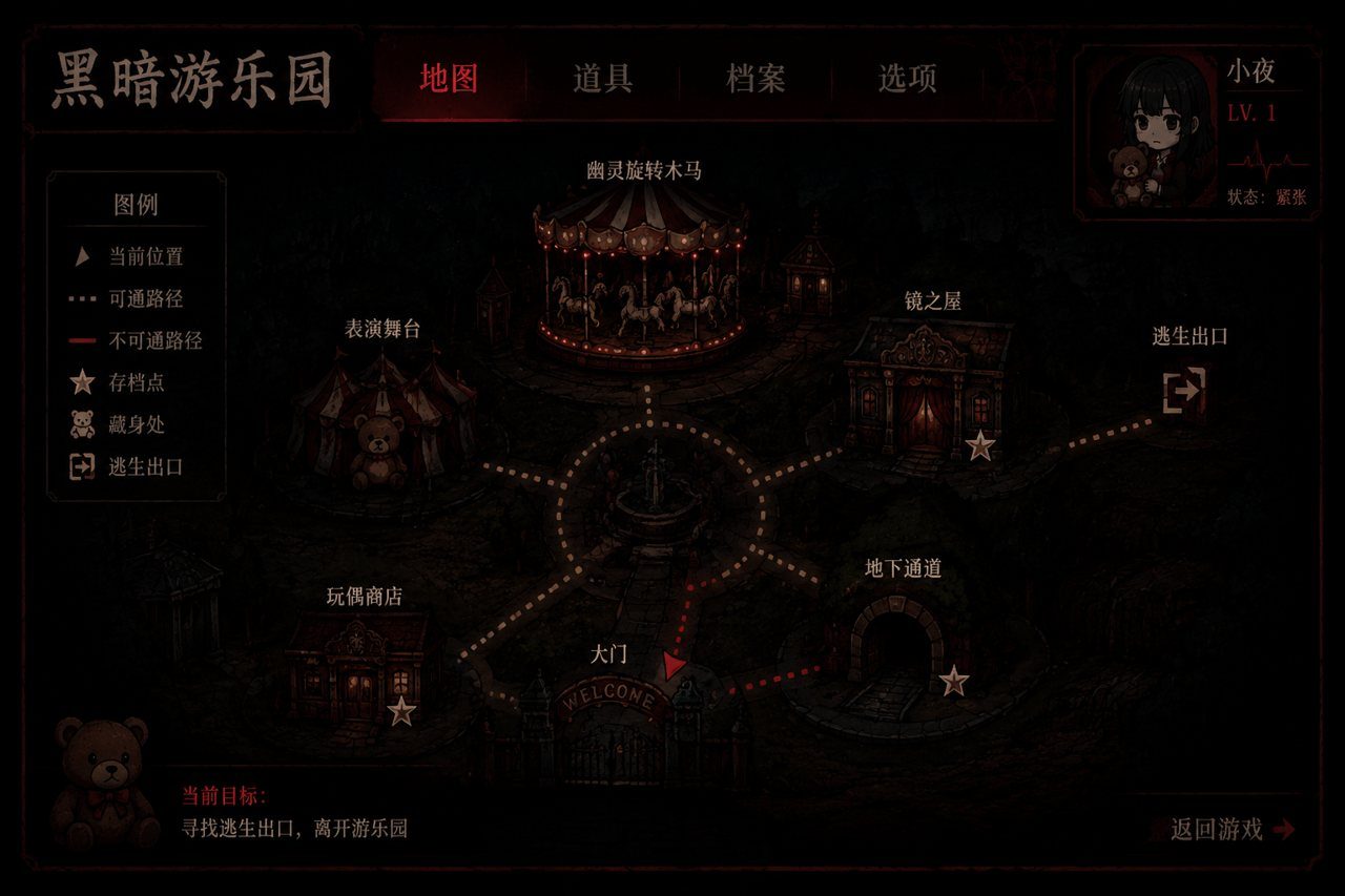 黑暗游乐园 地图探索 玩法截图 2